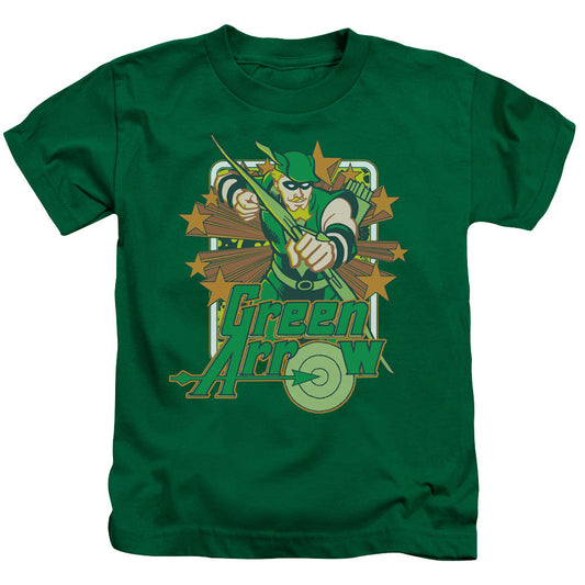 DC Comics Green Arrow Stars Juvenile Kids Youth T Shirt Kelly Green Officially Licensed