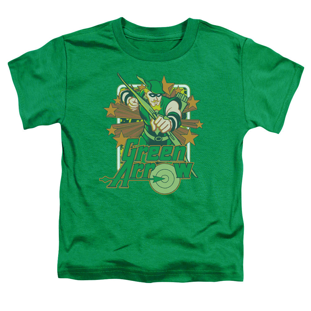 DC Comics Green Arrow Stars Toddler Kids Youth T Shirt Kelly Green Officially Licensed