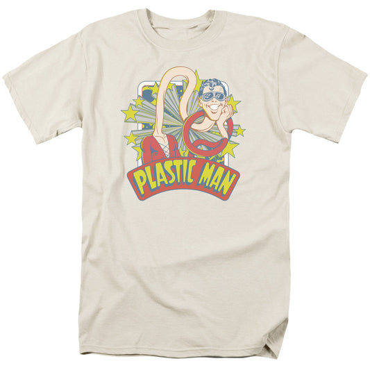 Dc Plastic Man Stars Mens T Shirt Cream Officially Licensed
