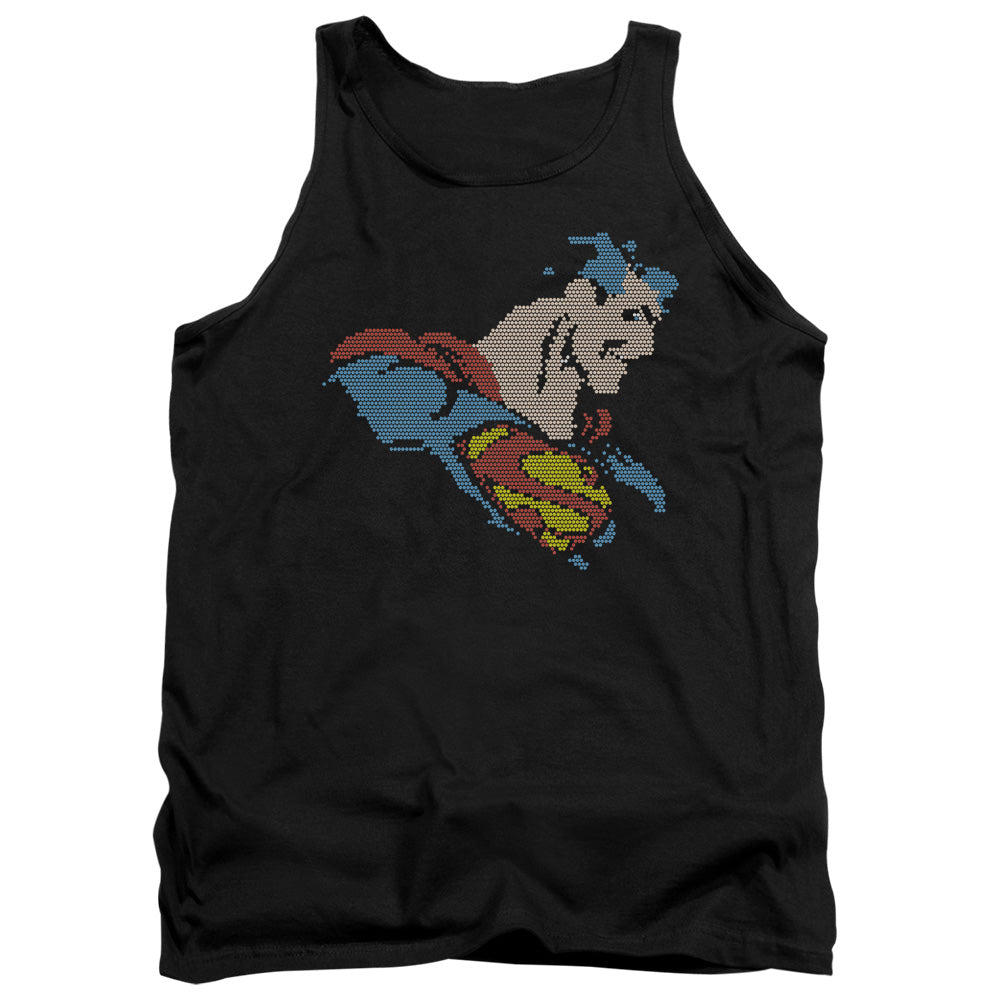 DC Comics Lite Brite Superman Mens Tank Top Shirt Black Officially Licensed