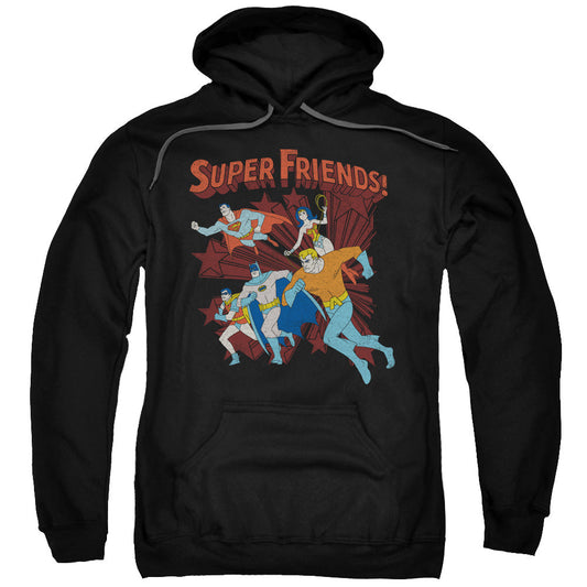 DC Comics Super Running Mens Hoodie Black Officially Licensed