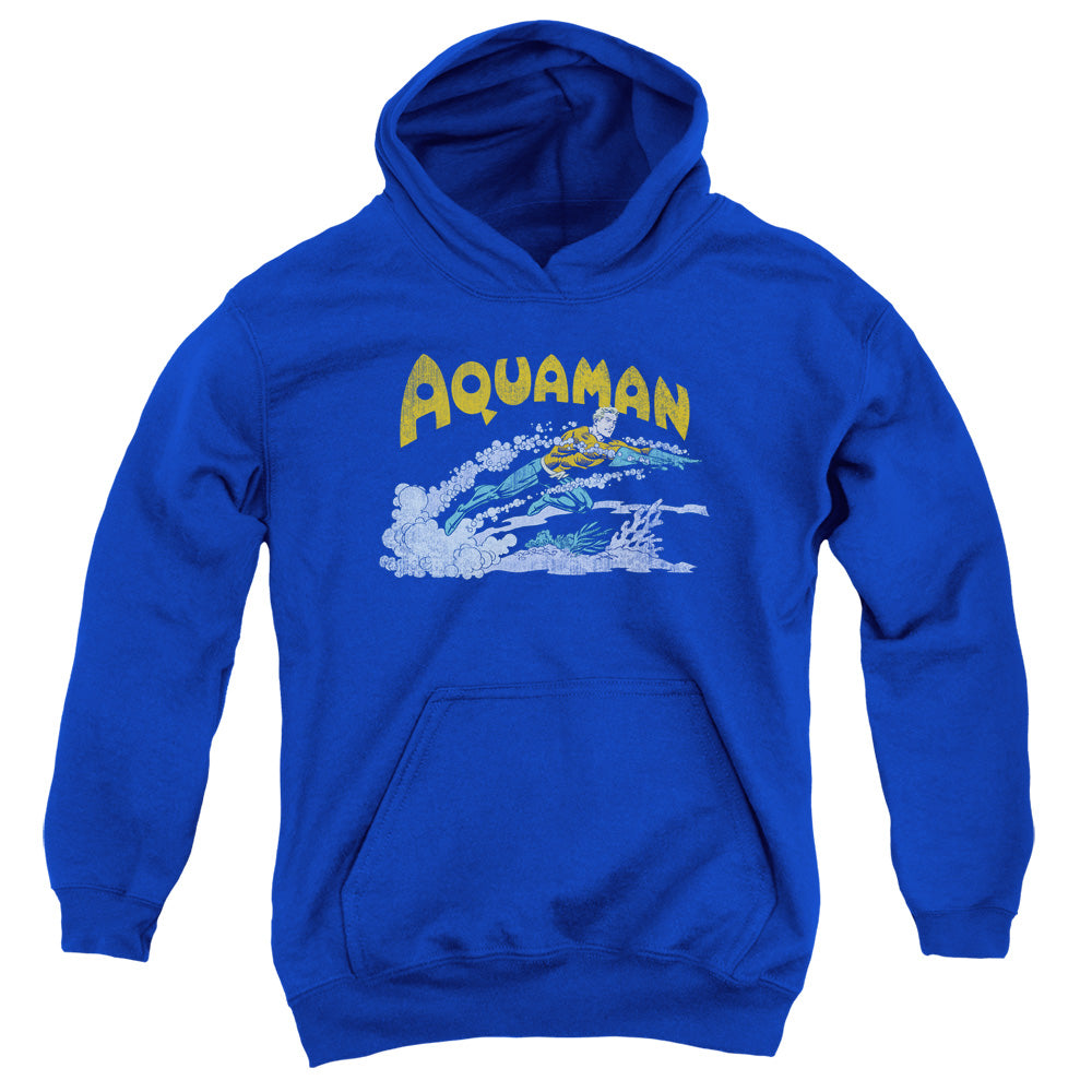 DC Comics Aqua Swim Kids Youth Hoodie Royal Officially Licensed