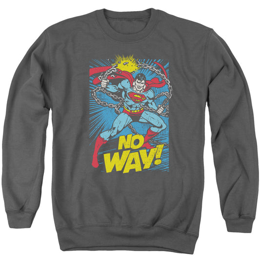 DC Comics No Way Mens Crewneck Sweatshirt Charcoal Officially Licensed