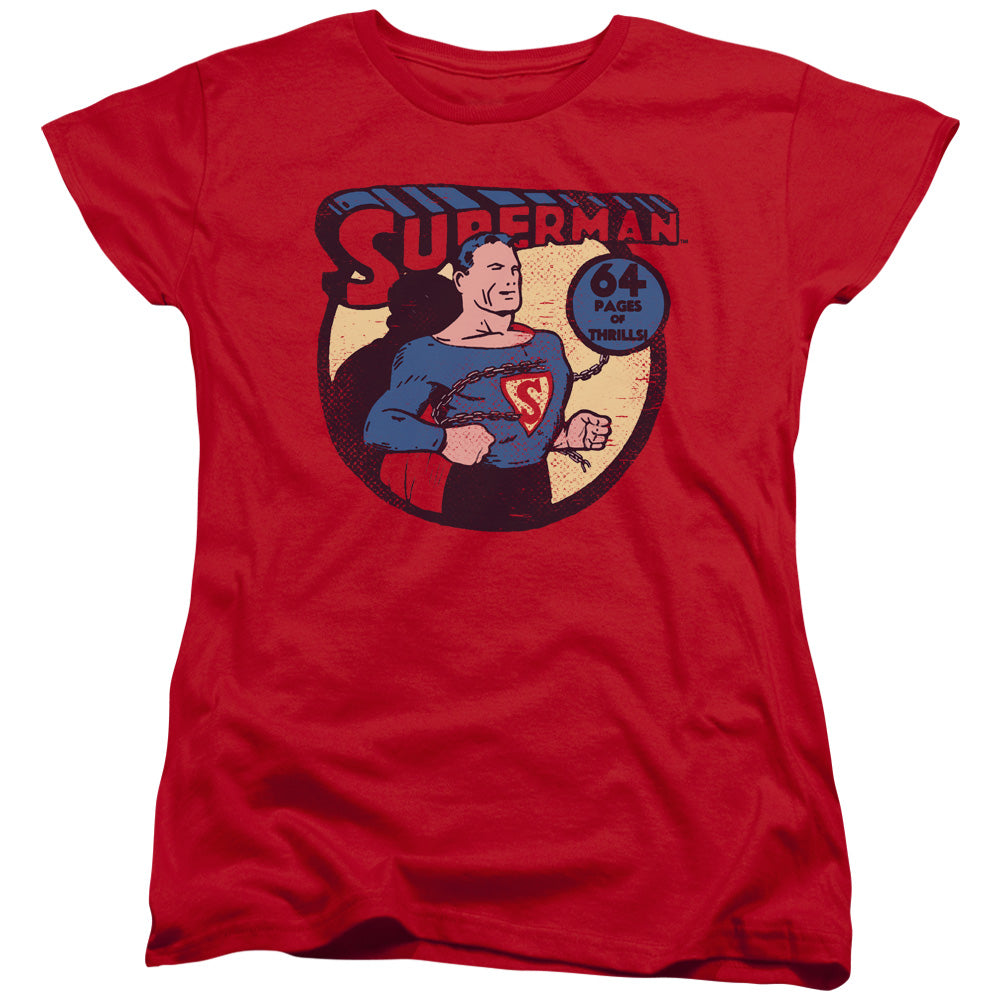 DC Comics Superman 64 Womens T Shirt Red Officially Licensed