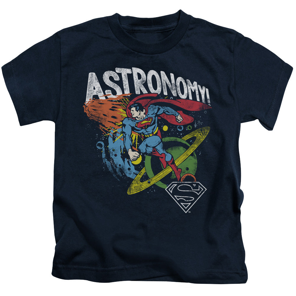 DC Comics Astronomy Juvenile Kids Youth T Shirt Navy Blue Officially Licensed