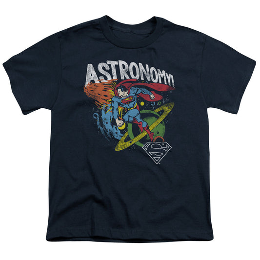 DC Comics Astronomy Kids Youth T Shirt Navy Blue Officially Licensed