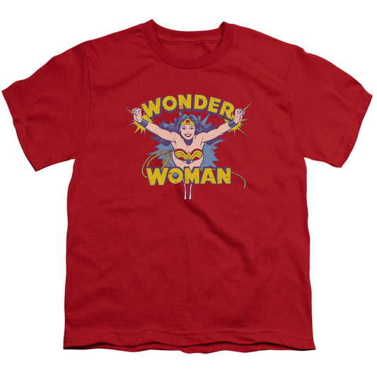 DC Comics Flying Through Kids Youth T Shirt Red Officially Licensed