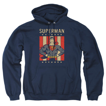 Dc Retro Liberty Mens Hoodie Navy Officially Licensed
