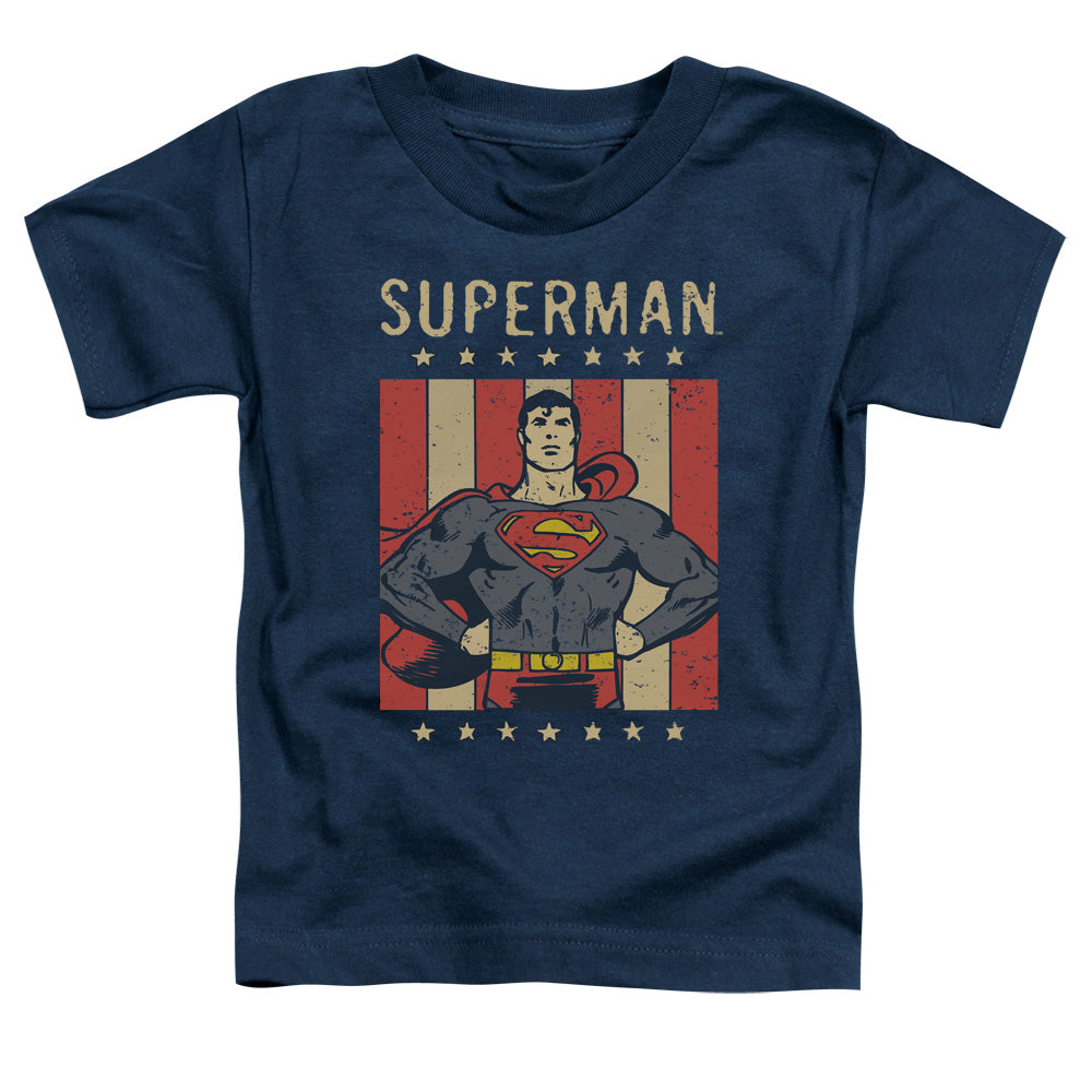 DC Comics Retro Liberty Toddler Kids Youth T Shirt Navy Blue Officially Licensed