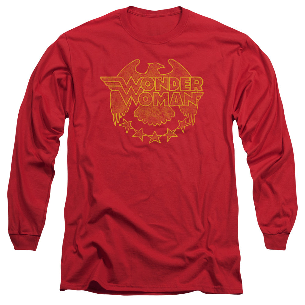 DC Comics Wonder Eagle Mens Long Sleeve Shirt Red Officially Licensed