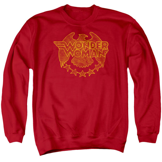 DC Comics Wonder Eagle Mens Crewneck Sweatshirt Red Officially Licensed
