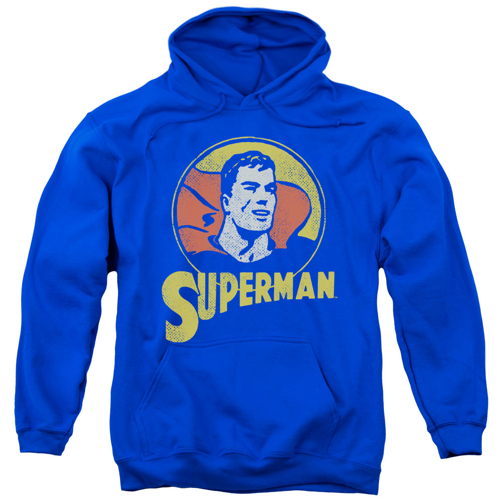 DC Comics Super Circle Mens Hoodie Royal Blue Officially Licensed