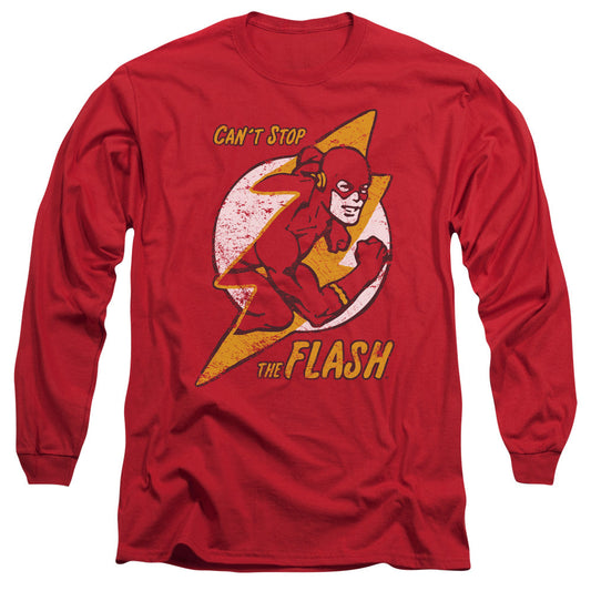 DC Comics Flash Flash Bolt Mens Long Sleeve Shirt Red Officially Licensed
