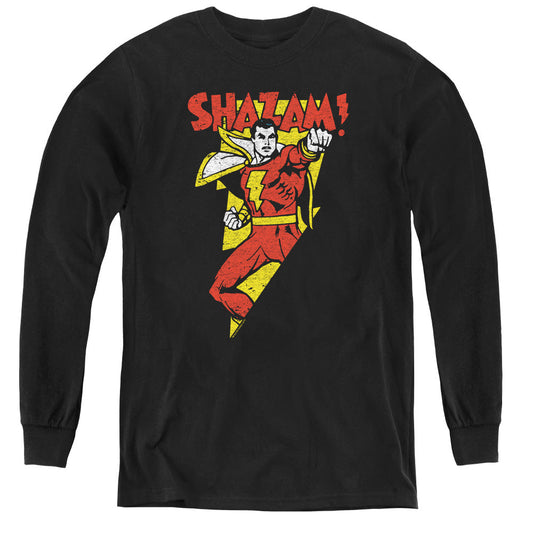 DC Comics in Bolt Long Sleeve Kids Youth T Shirt Black Officially Licensed