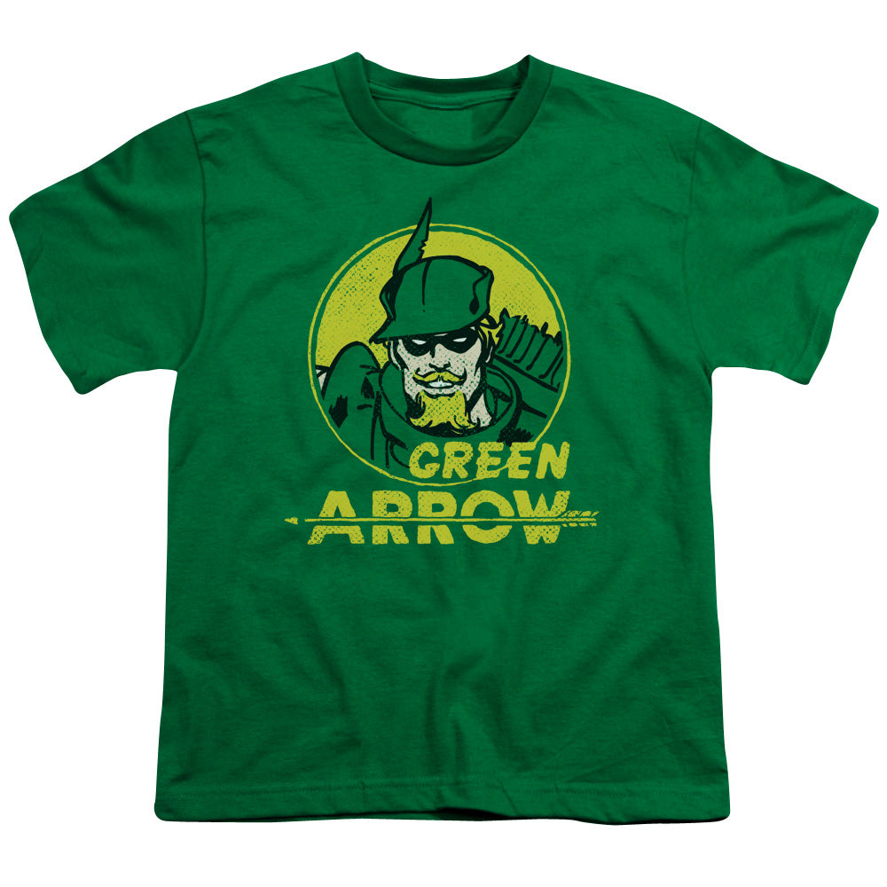 DC Comics Archer Circle Kids Youth T Shirt Kelly Green Officially Licensed