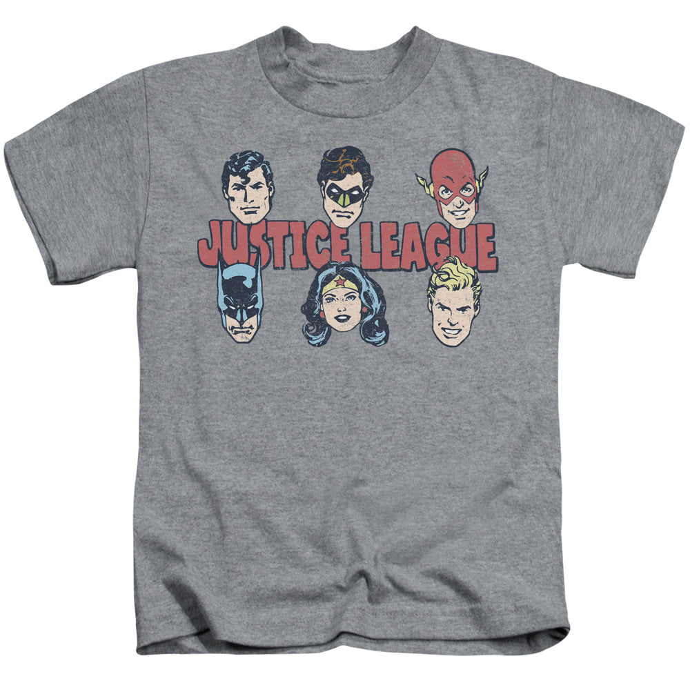 DC Comics Justice Lineup Juvenile Kids Youth T Shirt Athletic Heather Officially Licensed