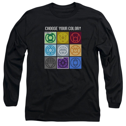 DC Comics Choose Your Color Mens Long Sleeve Shirt Black Officially Licensed