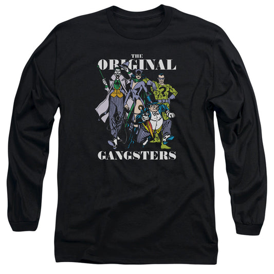 DC Comics Original Gangsters Mens Long Sleeve Shirt Black Officially Licensed