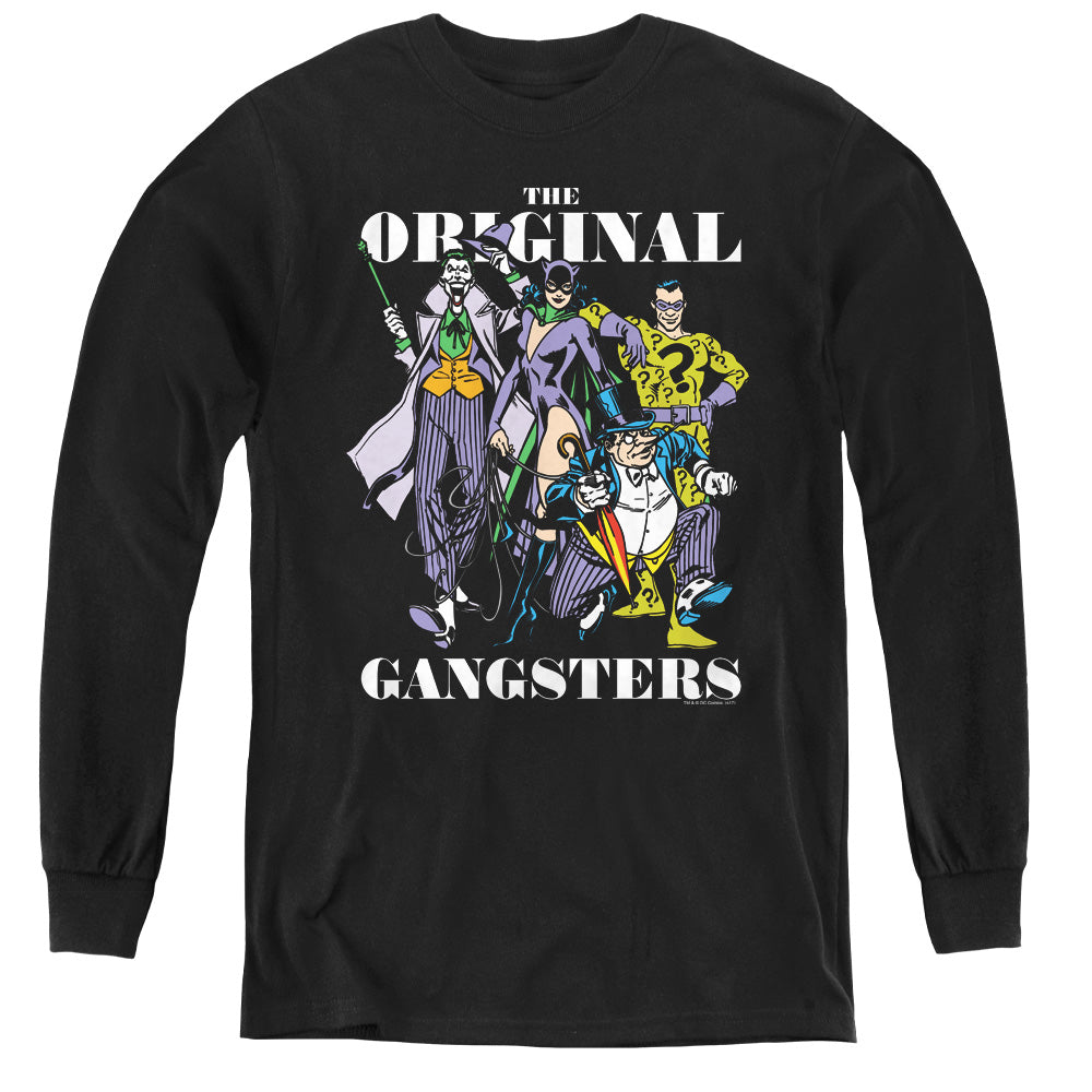 DC Comics Original Gangsters Long Sleeve Kids Youth T Shirt Black Officially Licensed