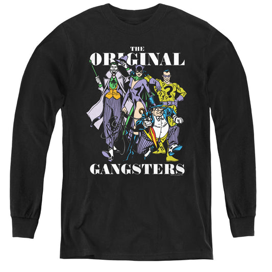 DC Comics Original Gangsters Long Sleeve Kids Youth T Shirt Black Officially Licensed