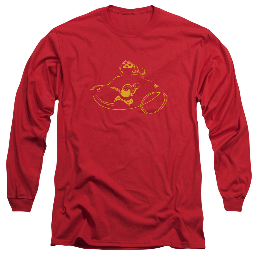 DC Comics Wonder Min Mens Long Sleeve Shirt Red Officially Licensed