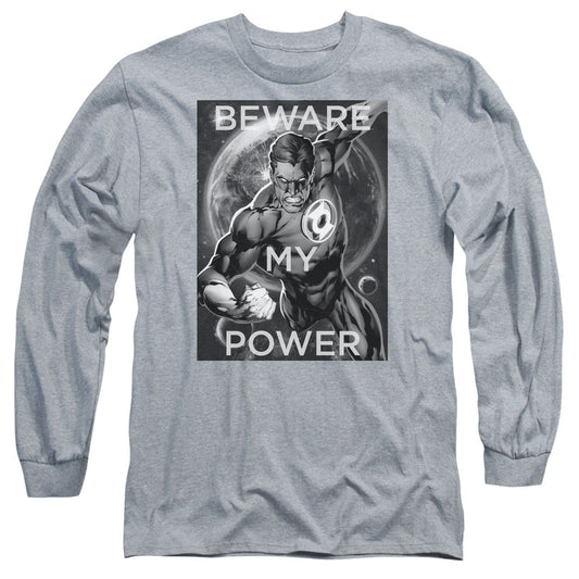 DC Comics Power Mens Long Sleeve Shirt Athletic Heather Officially Licensed