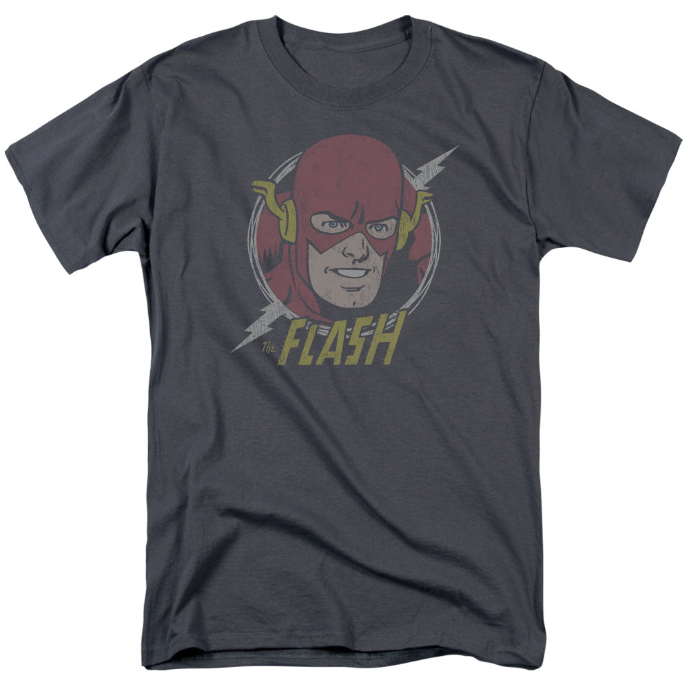 DC Comics Flash Vintage Voltage Mens T Shirt Charcoal Officially Licensed