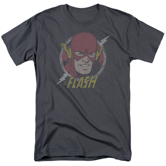 Dc Flash Vintage Voltage Mens T Shirt Charcoal Officially Licensed