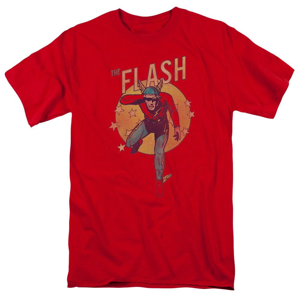 DC Comics Flash Circle & Stars Mens T Shirt Red Officially Licensed
