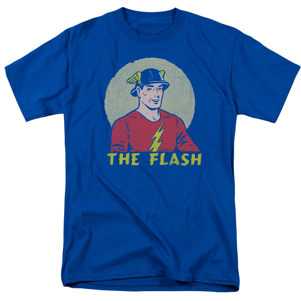 Dc Flash Faded Circle Mens T Shirt Royal Officially Licensed