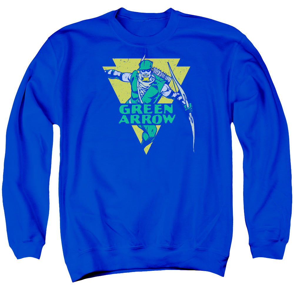 DC Comics Distressed Arrow Mens Crewneck Sweatshirt Royal Blue Officially Licensed