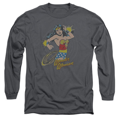 Dc Spinning Mens Long Sleeve Shirt Charcoal Officially Licensed