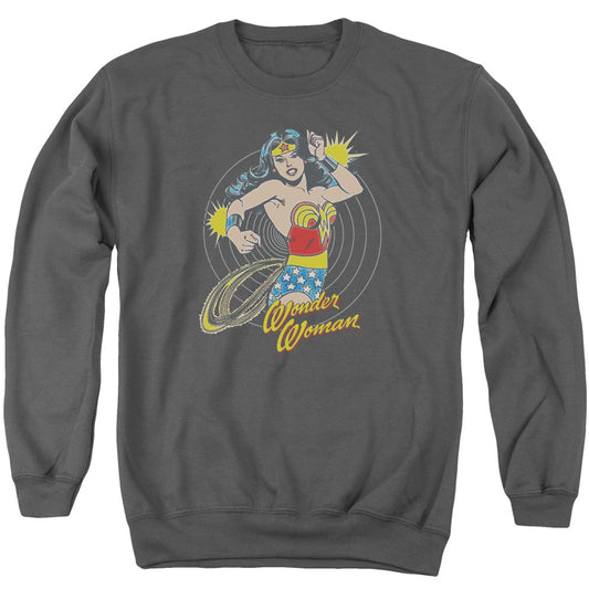 DC Comics Spinning Mens Crewneck Sweatshirt Charcoal Officially Licensed