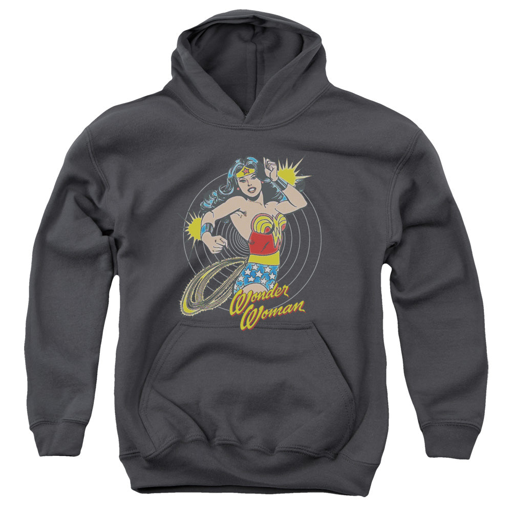DC Comics Spinning Kids Youth Hoodie Charcoal Officially Licensed