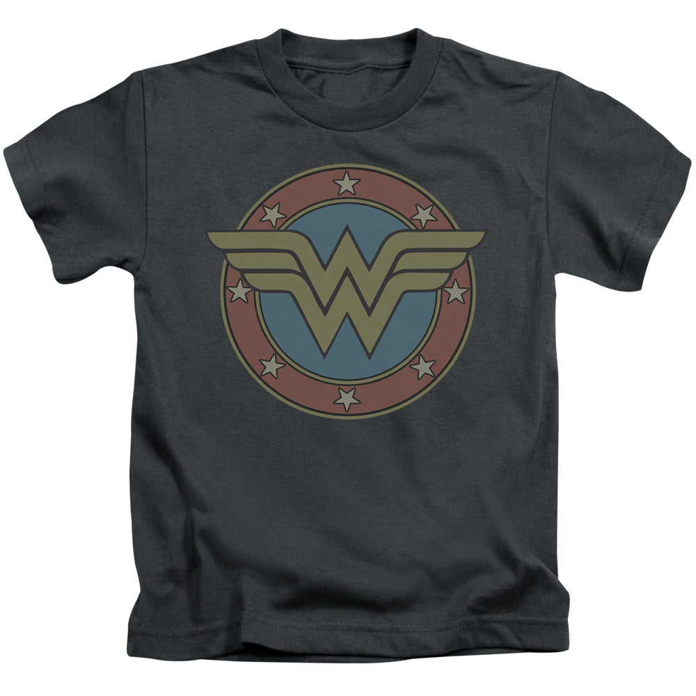 DC Comics Ww Vintage Emblem Juvenile Kids Youth T Shirt Charcoal Officially Licensed