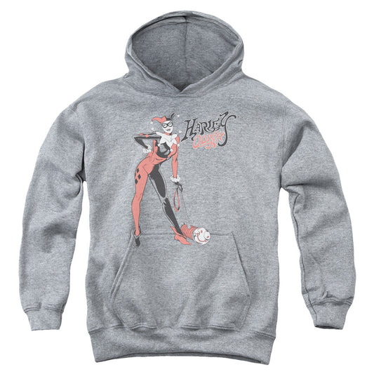DC Comics Harley Hammer Kids Youth Hoodie Athletic Heather Officially Licensed