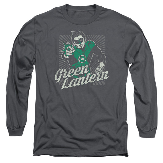 DC Comics Ring Rays Mens Long Sleeve Shirt Charcoal Officially Licensed