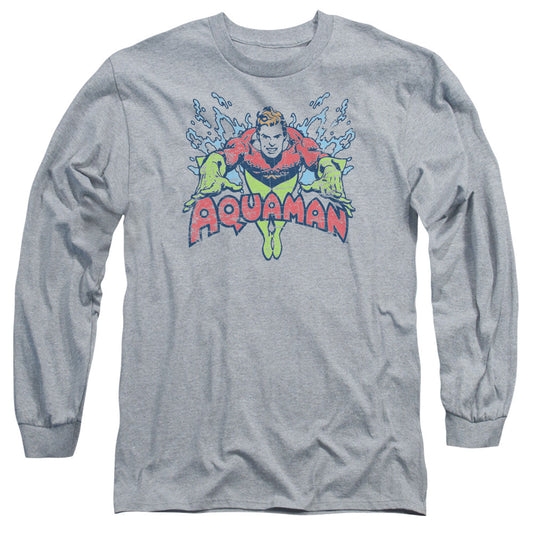 DC Comics Splish Splash Mens Long Sleeve Shirt Athletic Heather Officially Licensed