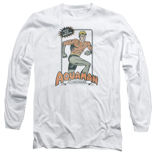 DC Comics Am Action Figure Mens Long Sleeve Shirt White Officially Licensed