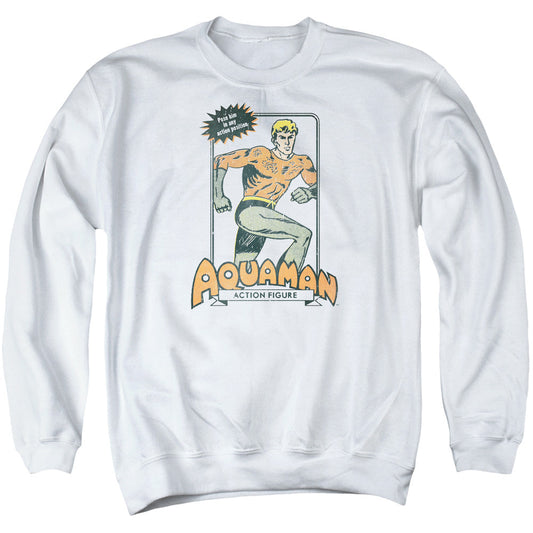 Dc Am Action Figure Mens Crewneck Sweatshirt White Officially Licensed