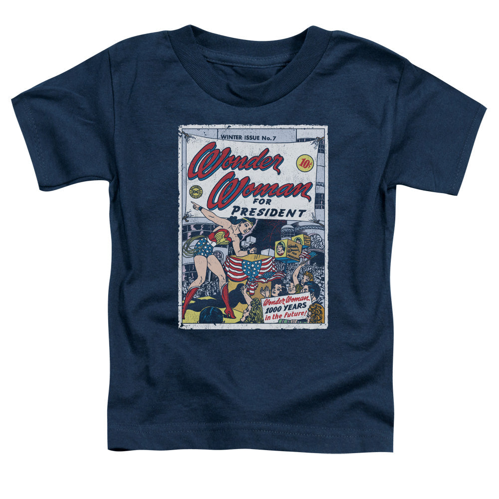 DC Comics Ww for President Toddler Kids Youth T Shirt Navy Blue Officially Licensed