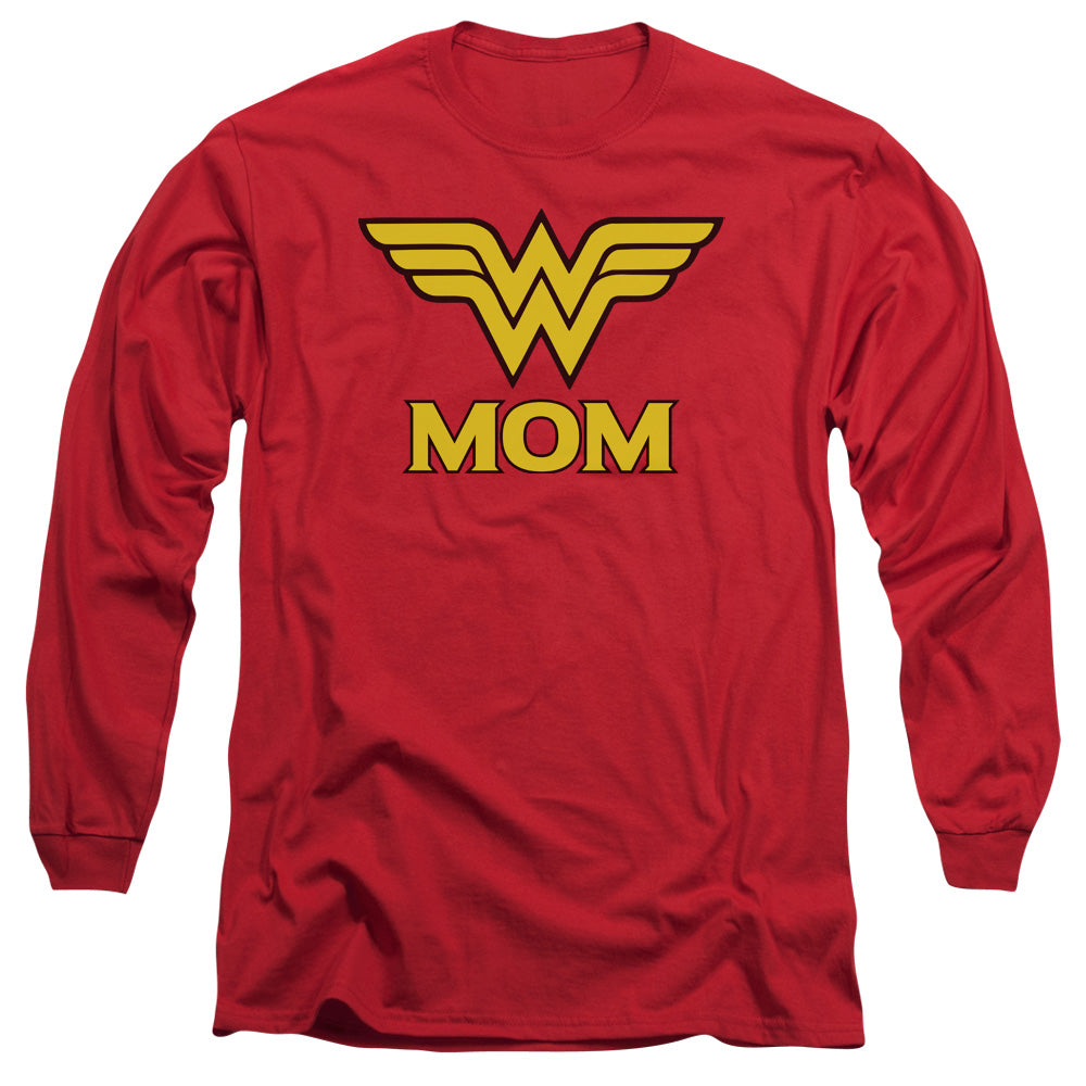 DC Comics Wonder Mom Mens Long Sleeve Shirt Red Officially Licensed