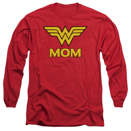 DC Comics Wonder Mom Mens Long Sleeve Shirt Red Officially Licensed