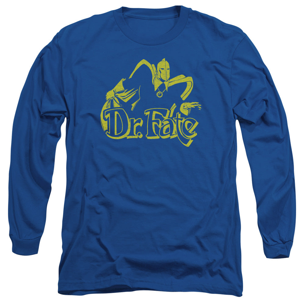 DC Comics One Color Fate Mens Long Sleeve Shirt Royal Blue Officially Licensed