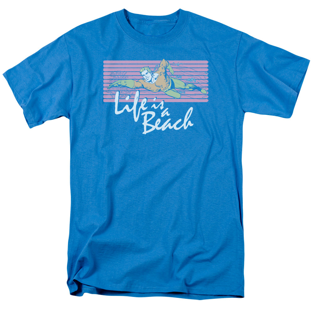 DC Comics Life is a Beach Mens T Shirt Turquoise Officially Licensed