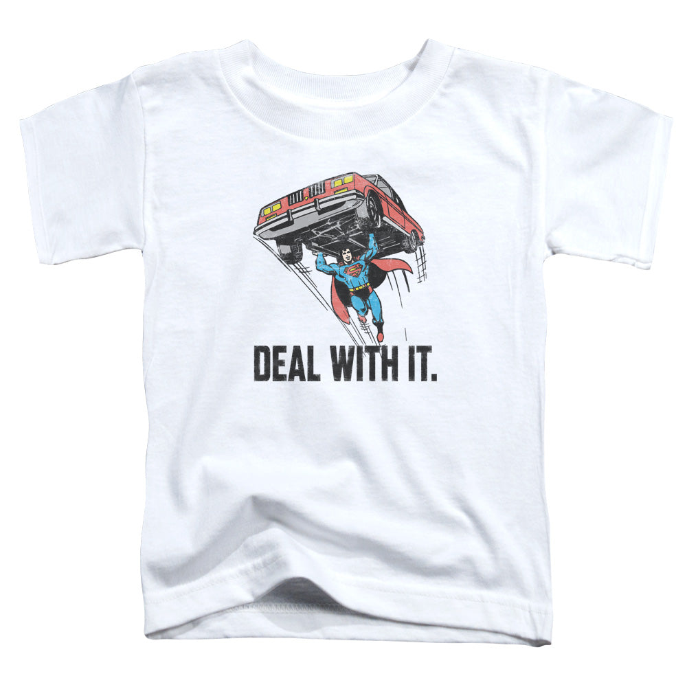 DC Comics Deal With It Toddler Kids Youth T Shirt White Officially Licensed