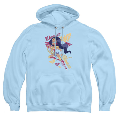 Dc Superhero Girls Wonder Woman Mens Hoodie Light Blue Officially Licensed