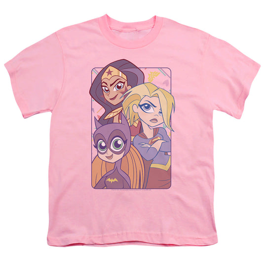 Dc Superhero Girls Dont Box Us in Kids Youth T Shirt Pink Officially Licensed