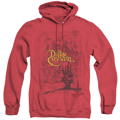 Dark Crystal Poster Lines Mens Heather Hoodie Red Officially Licensed