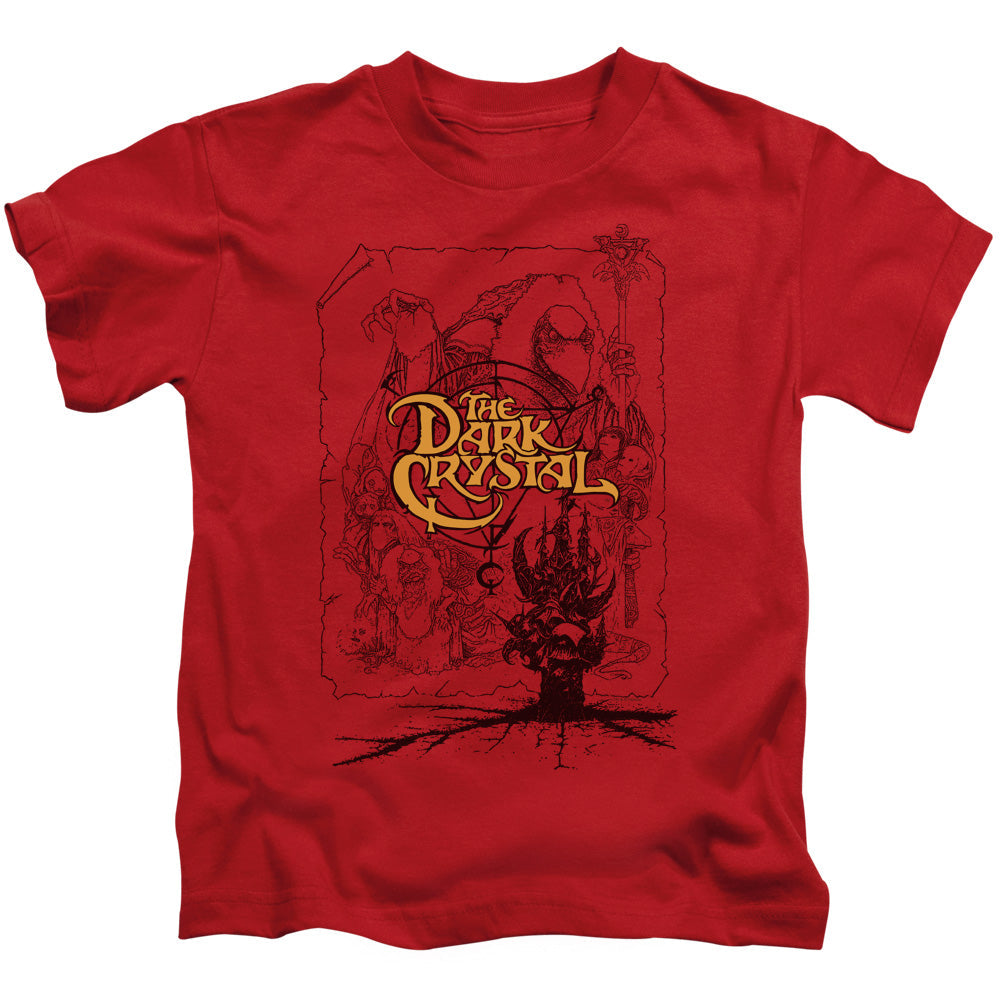 Dark Crystal Poster Lines Juvenile Kids Youth T Shirt Red (7) Officially Licensed